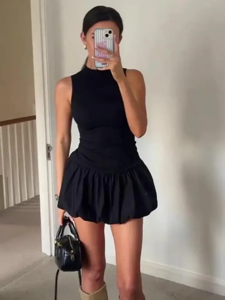 Cairo Statement Summer Dress in Black - Image 5