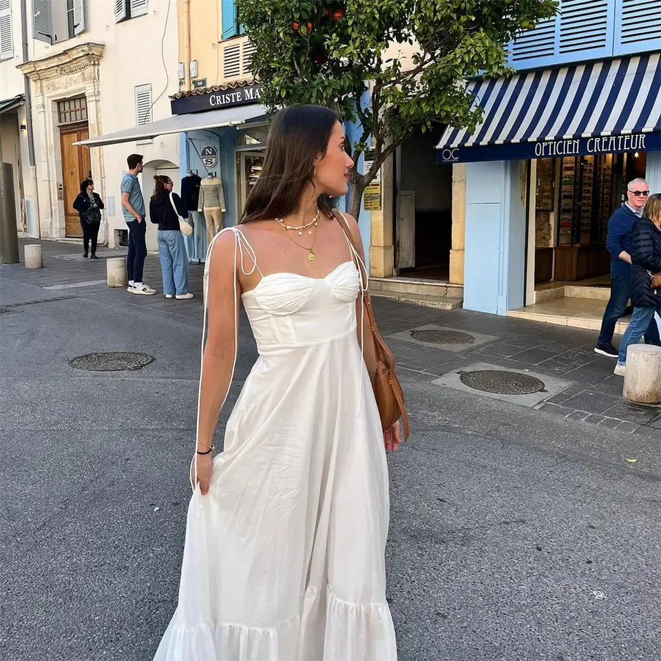 Camellia Summer Holiday Maxi Dress In White - Image 4