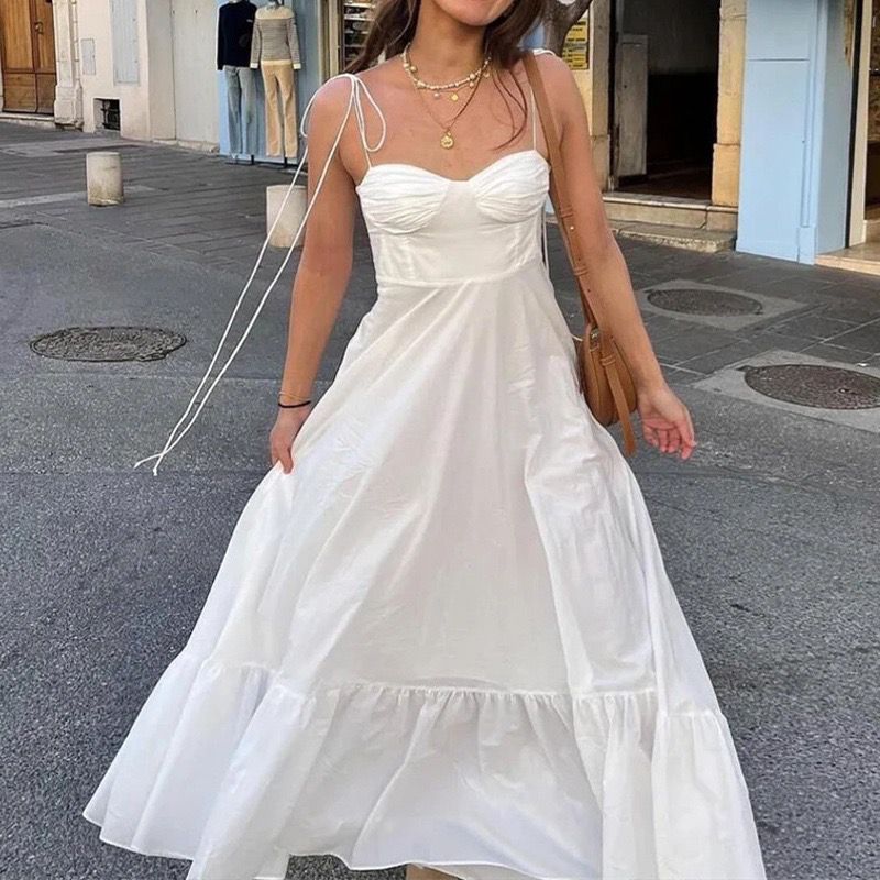 Camellia Summer Holiday Maxi Dress In White - Image 5