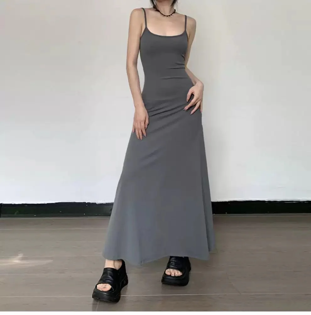 Cami Summer Bodycon Maxi Dress In Grey - Image 2