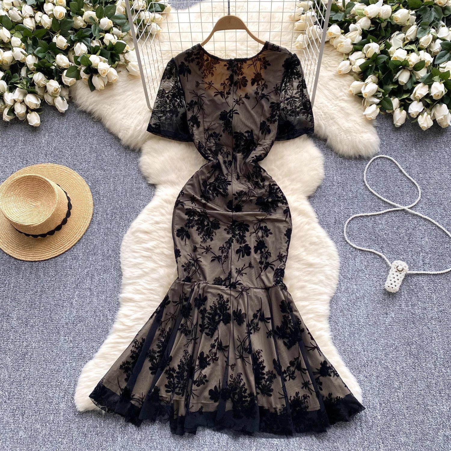 Canan Embossed Floral Padded Dress - Image 4