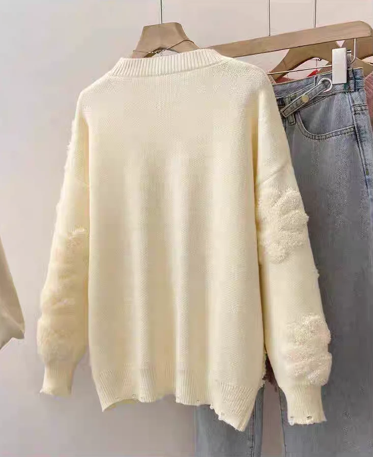 Canna Floral Pearl Woolen Sweater - Image 10