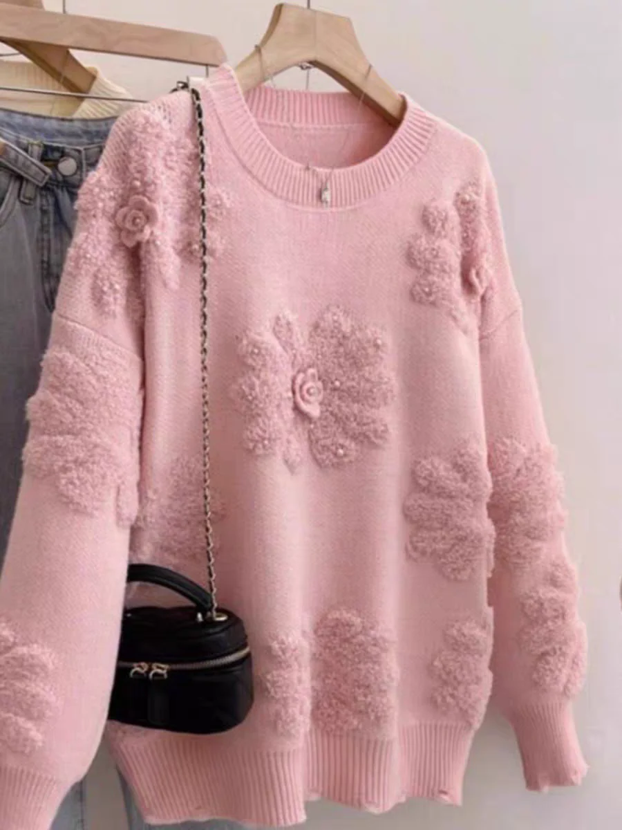 Canna Floral Pearl Woolen Sweater - Image 6