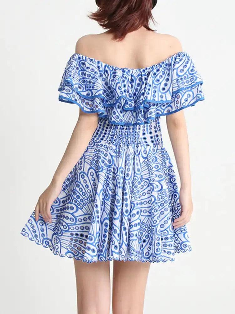 Capri Luxe Summer Dress in Blue - Image 5