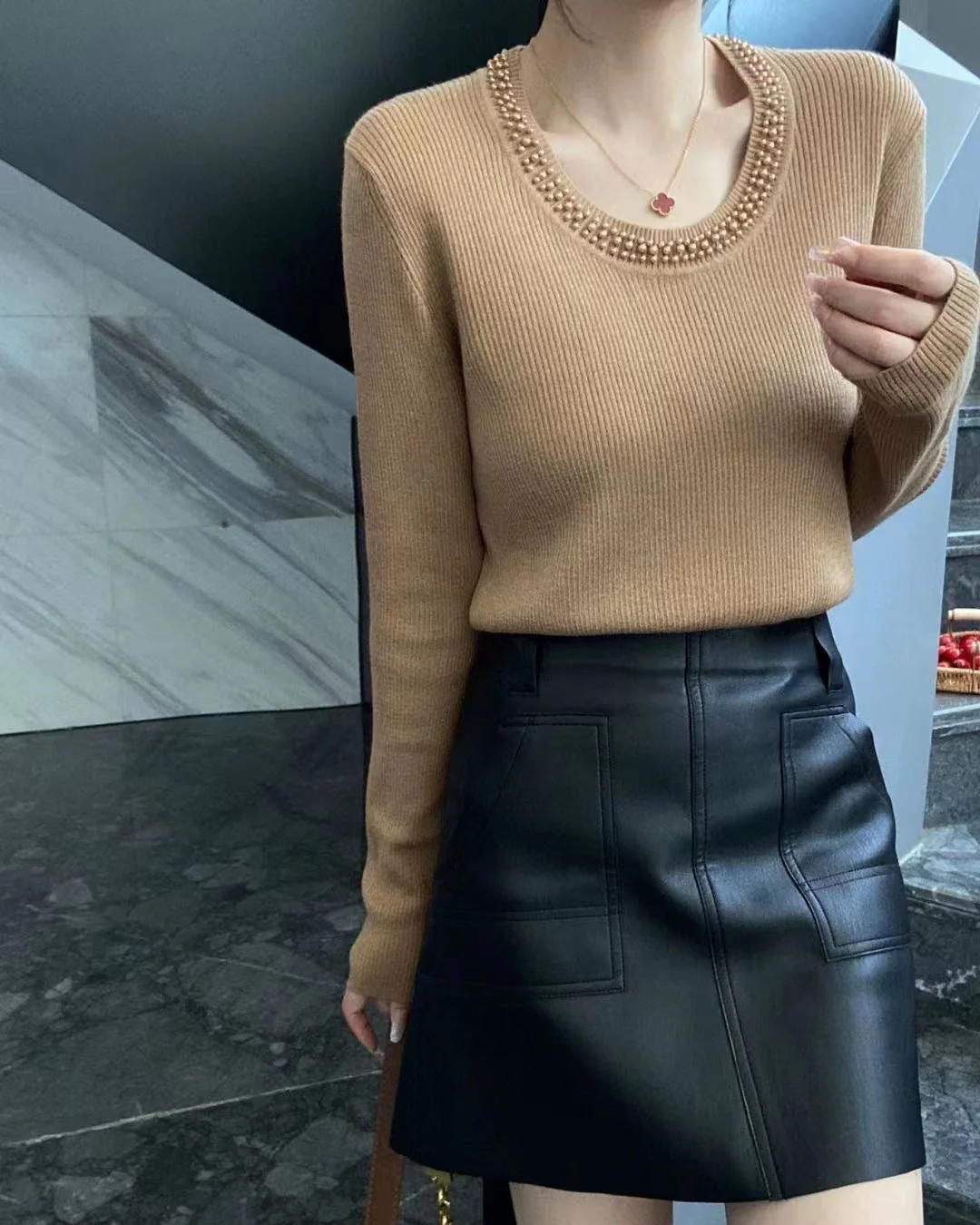 Caroline Pearl Soft Knit Pullover - Image 4