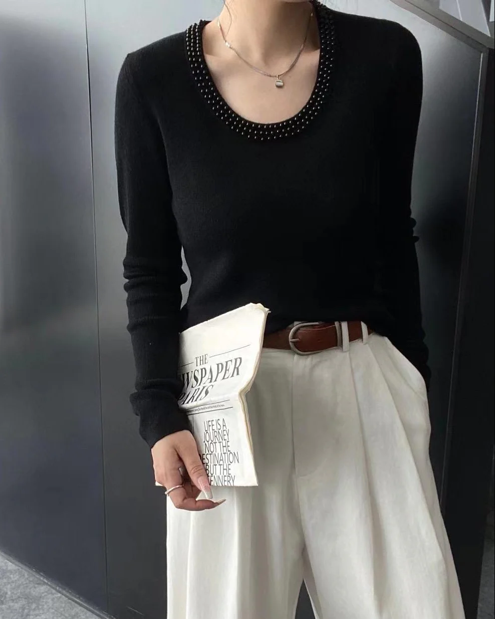Caroline Pearl Soft Knit Pullover - Image 9
