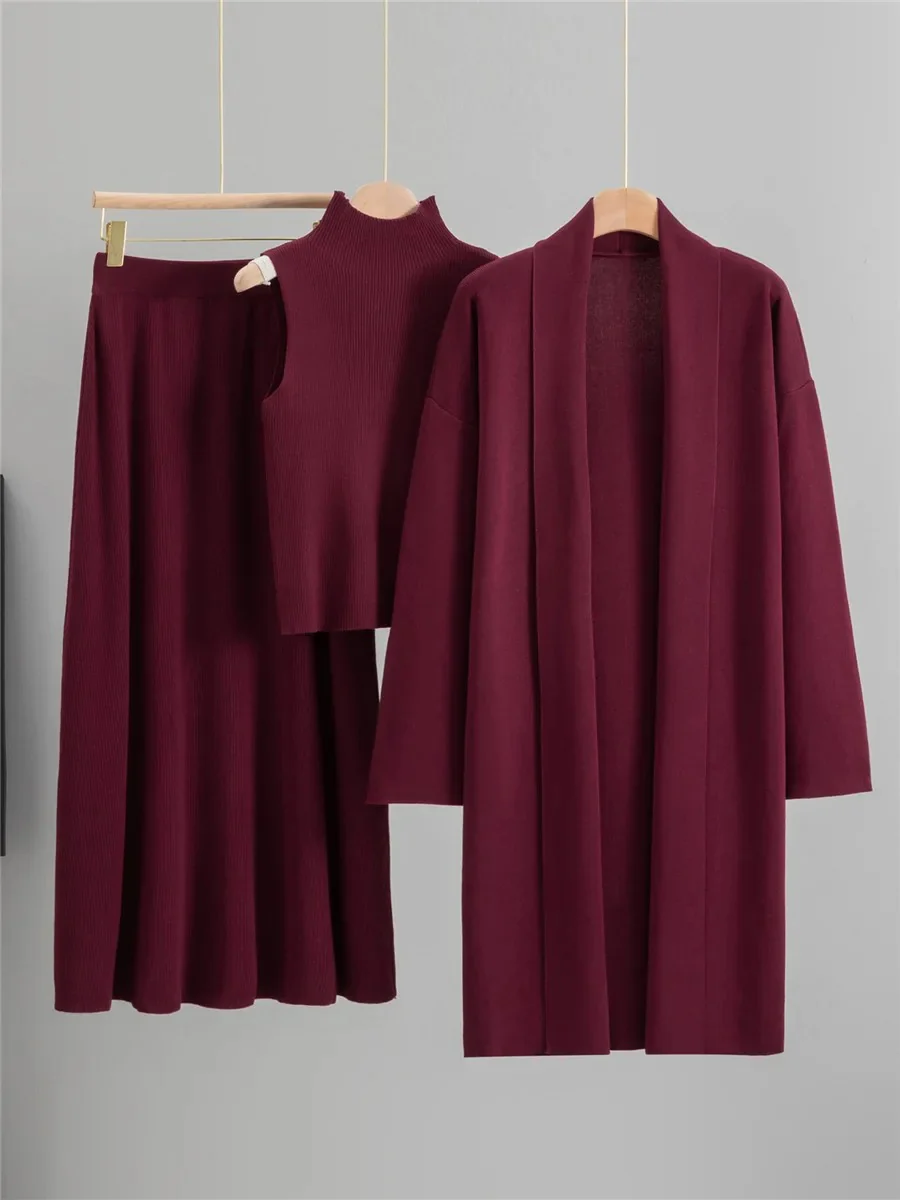 Casia Luxe Coord Skirt Set With Cape In Brown - Image 7
