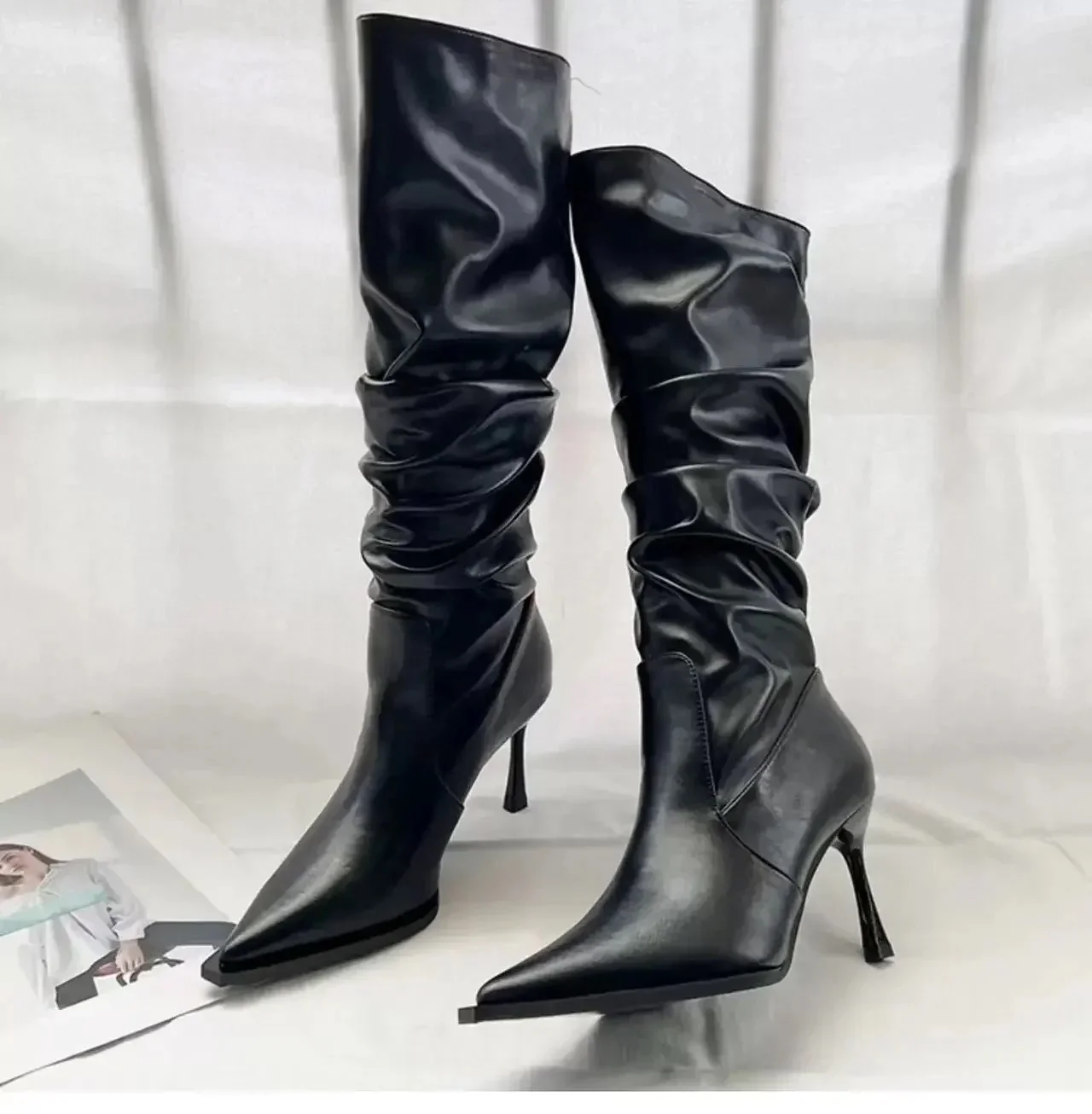 Cassia Stacked Premium Leather Boots - Image 3