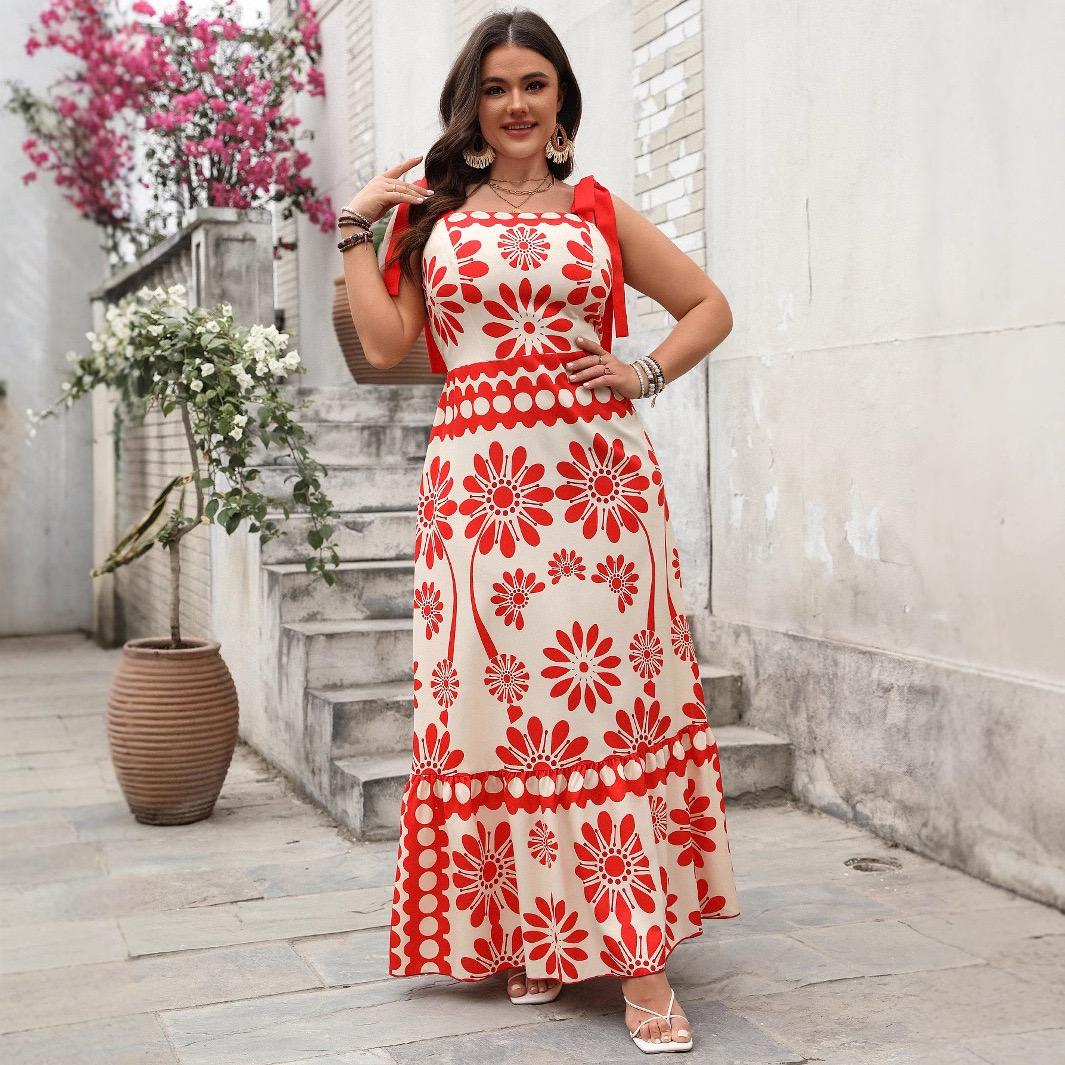 Catherine Floral Holiday Dress In Orange - Image 2