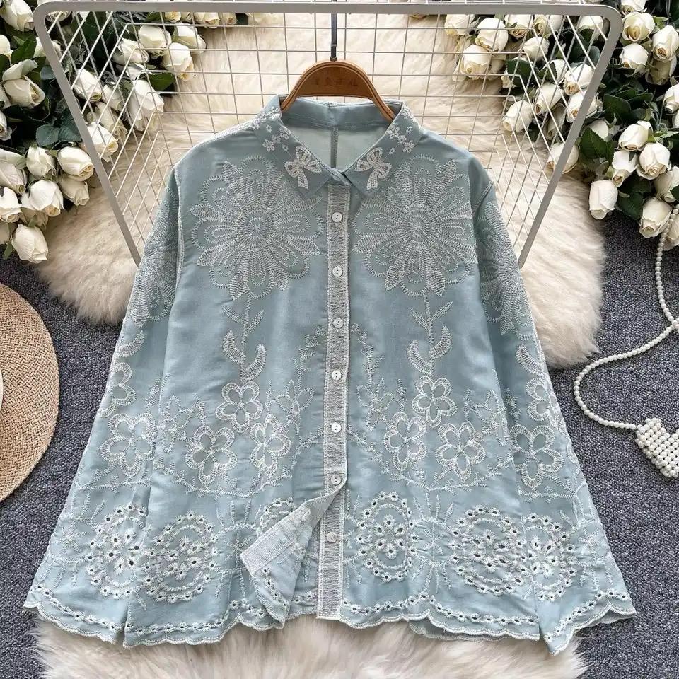 Cevia Premium Embroidered Cotton Shirt - Image 2