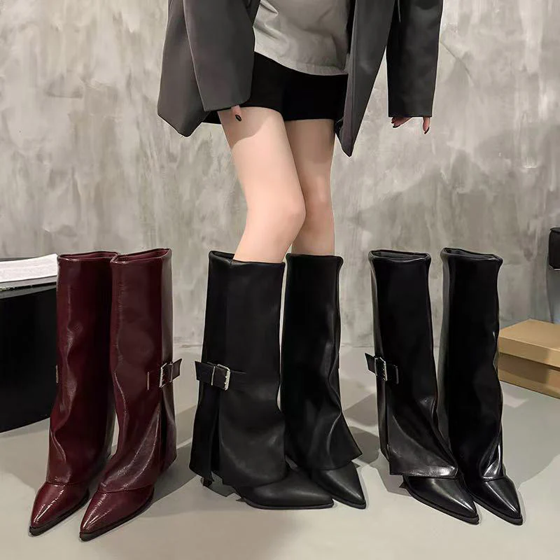 Chloe Mid Calf Pointed Boots