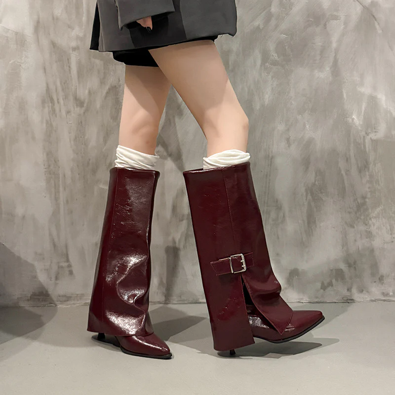 Chloe Mid Calf Pointed Boots - Image 6