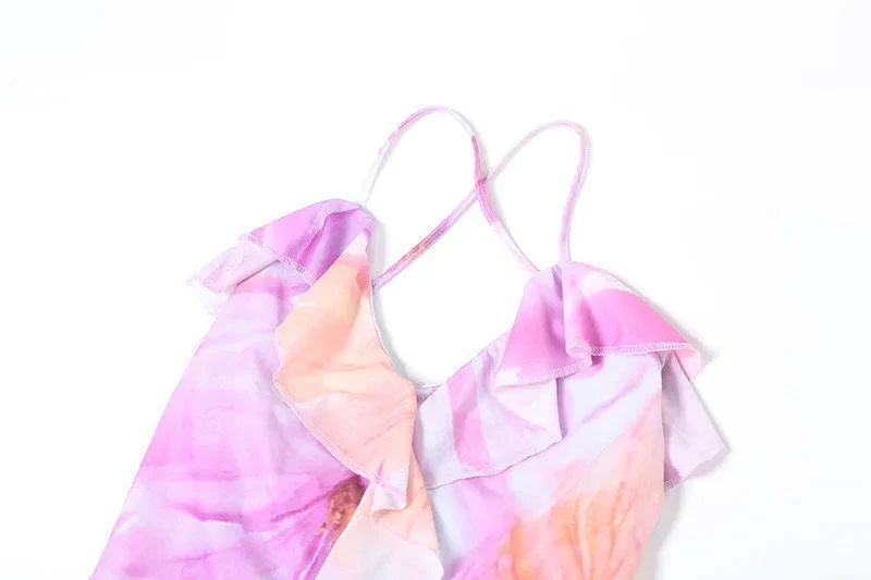 Clove Ruffled Summer Maxi Dress In Purple - Image 11