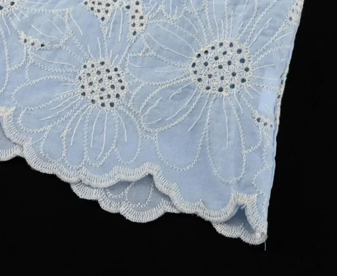 Coral Eyelet  Summer Top In Blue - Image 10