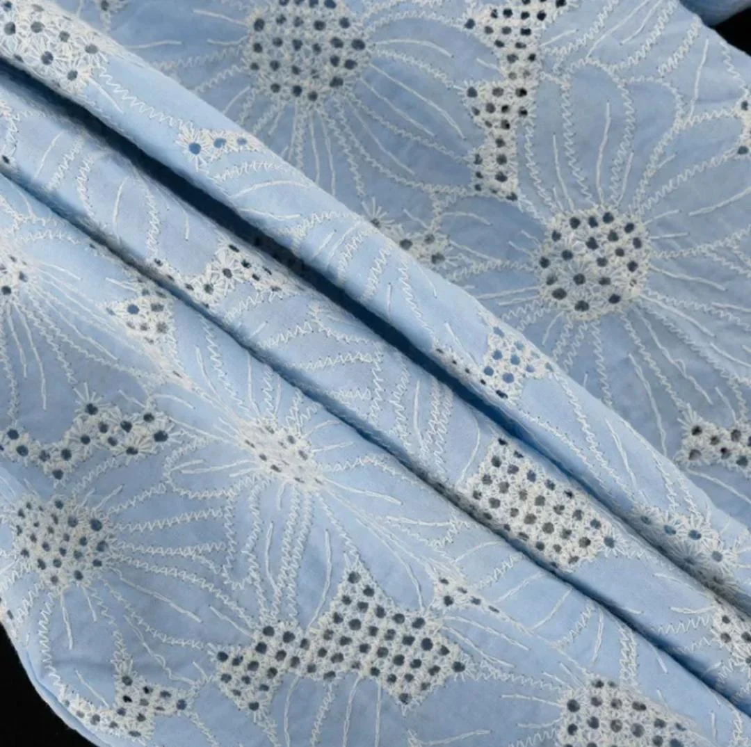 Coral Eyelet  Summer Top In Blue - Image 8