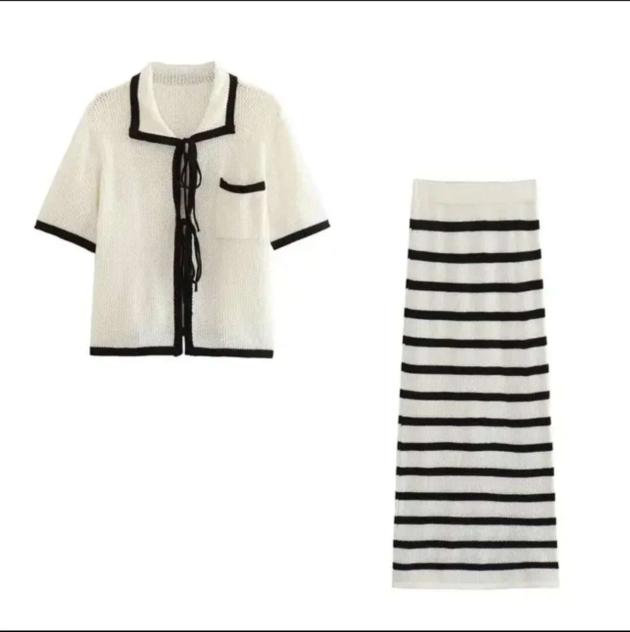 Coral Soft Knit Summer Coord Set In White - Image 7