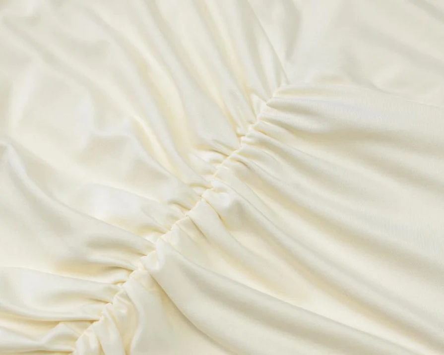 Cosmic Offshoulder Ruched Maxi Dress In Off-White - Image 5