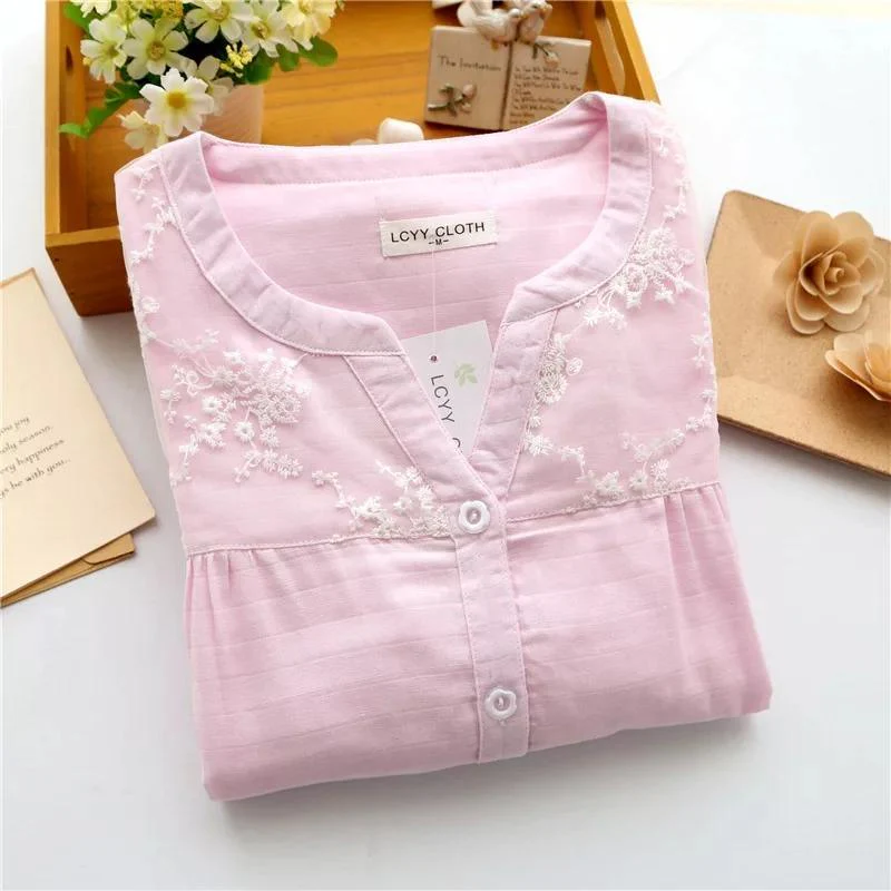 Cotton Embroidered Nightsuits - Image 3