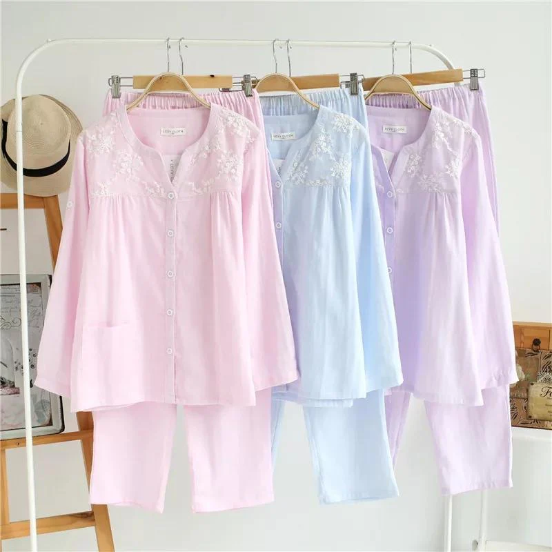 Cotton Embroidered Nightsuits - Image 4