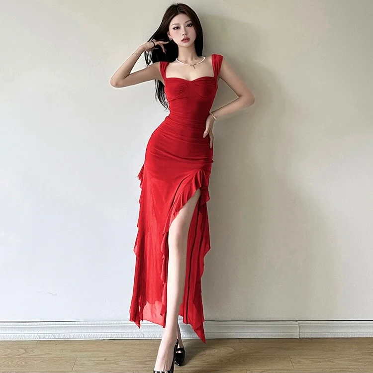 Cougar Ruffled Bodycon Maxi Dress - Image 2