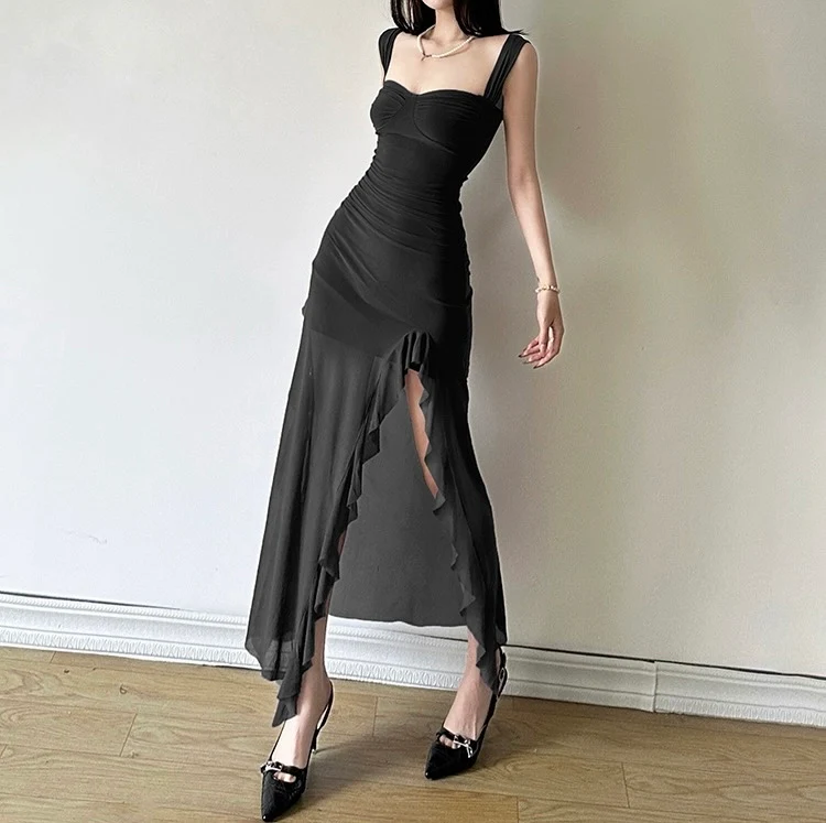 Cougar Ruffled Bodycon Maxi Dress - Image 4