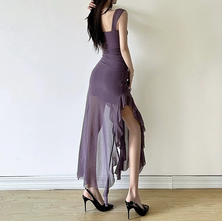 Cougar Ruffled Bodycon Maxi Dress - Image 5
