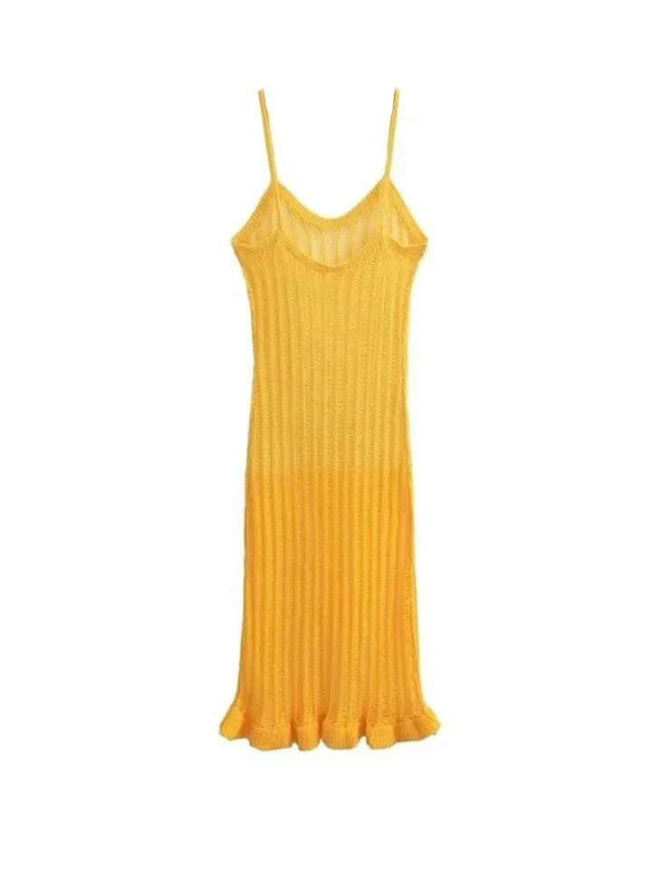 Cove soft knit dress In Mustard - Image 2
