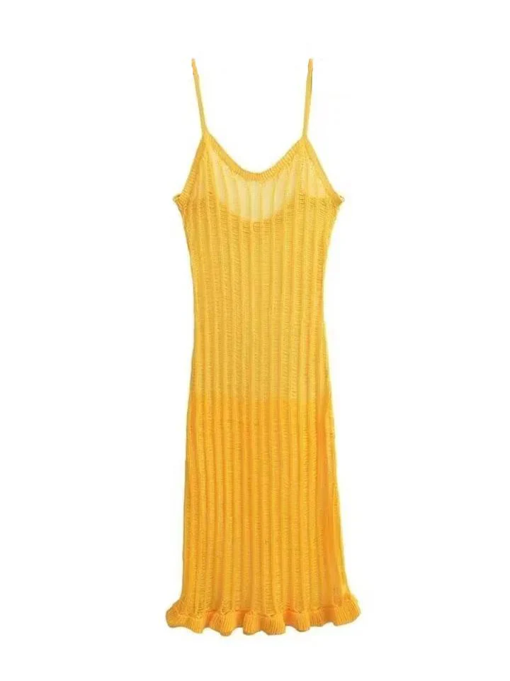Cove soft knit dress In Mustard - Image 3