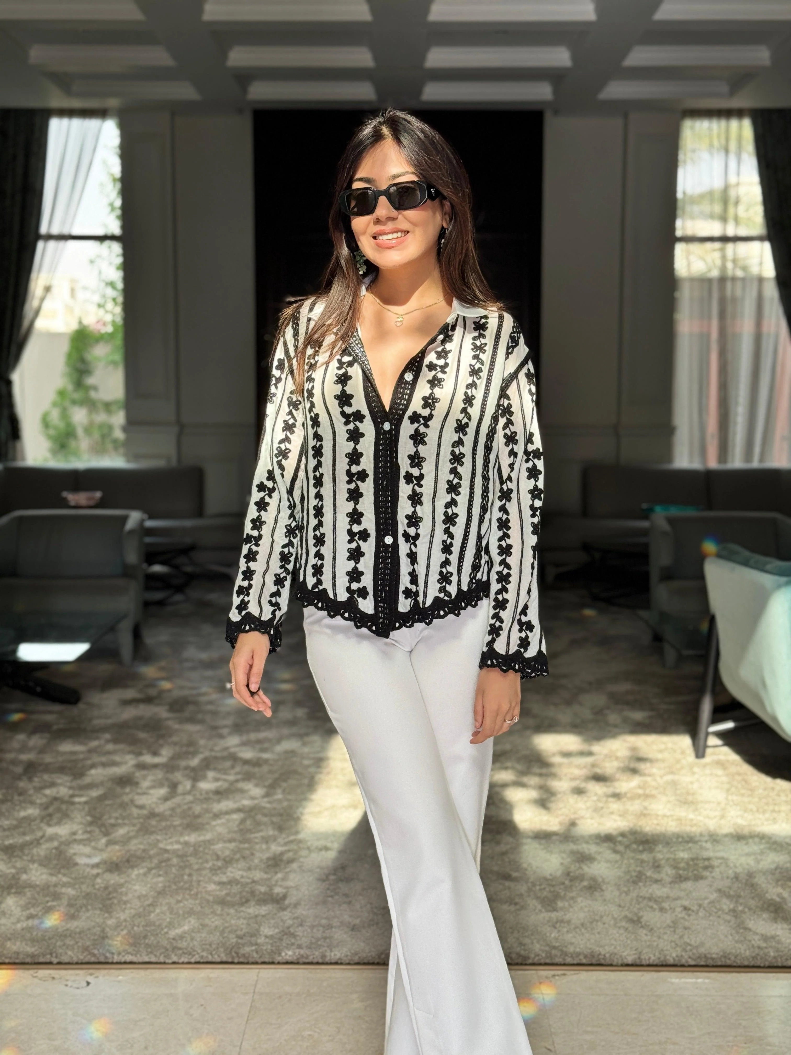 Coya Embroidered Cotton Shirt - Image 2