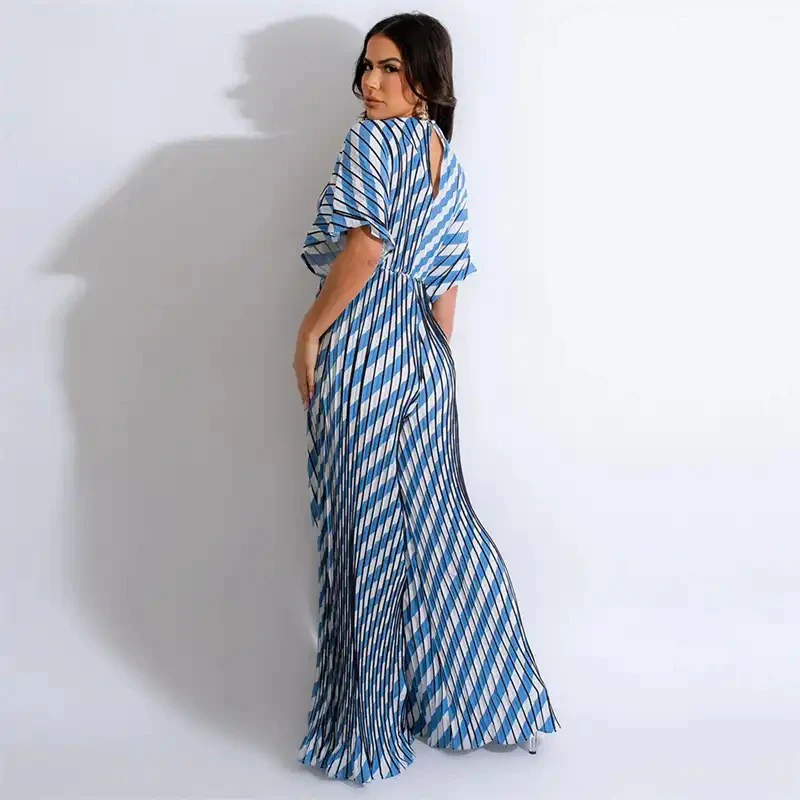 Creta Striped Jumpsuit In Blue - Image 2