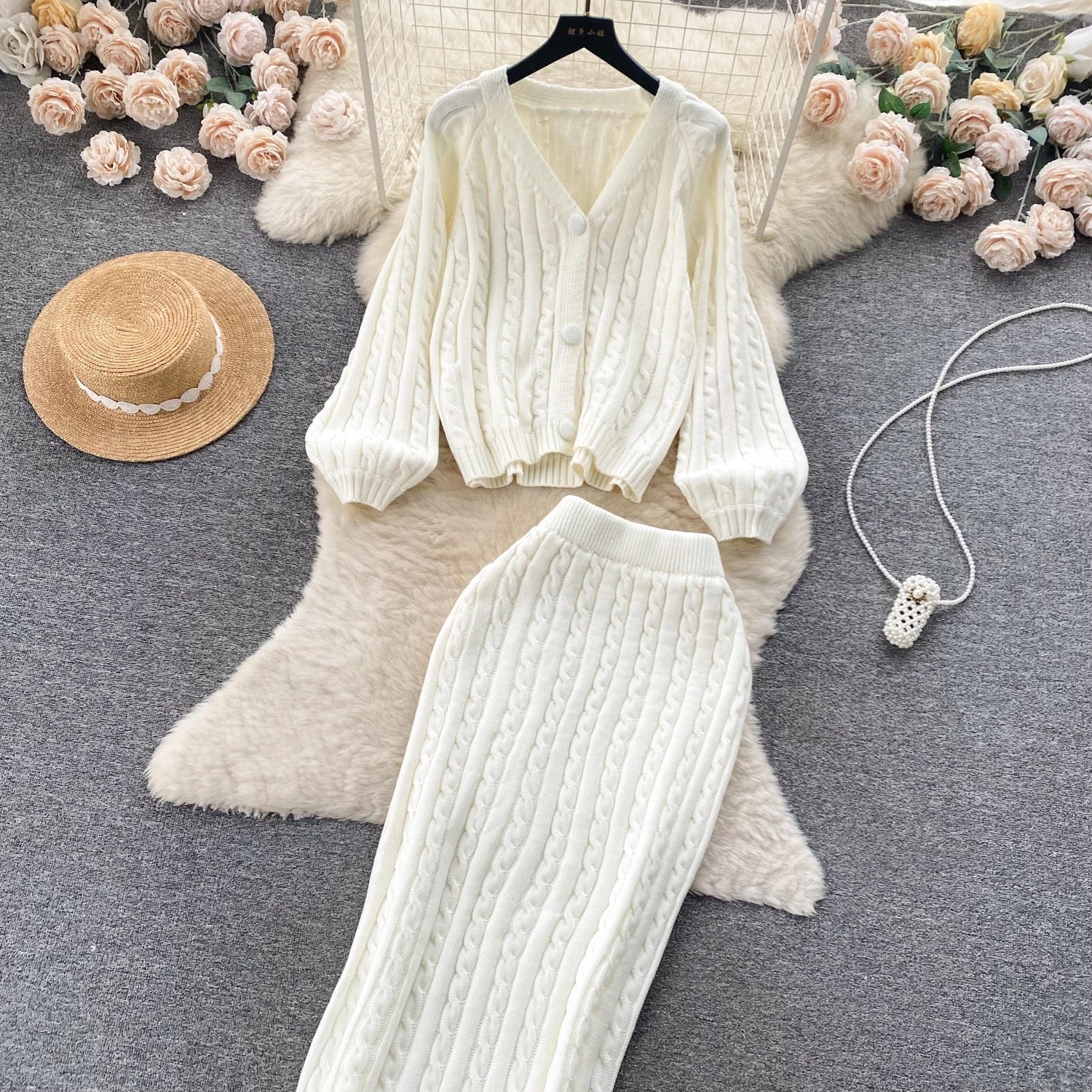 Crystella Winter Coord Set - Set of Sweater and Skirt - Image 4