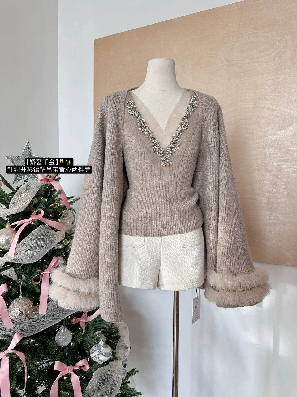 Danica Top With Fur Cape Sweater - Image 3