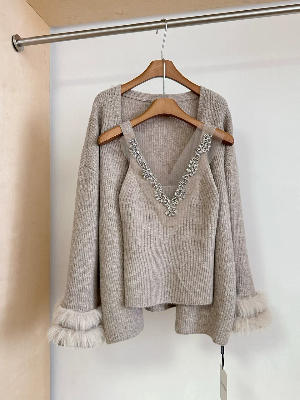 Danica Top With Fur Cape Sweater - Image 7