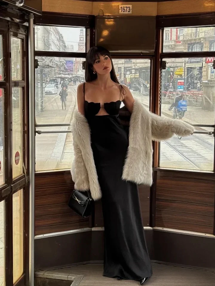 Dary Holiday Statement Satin Maxi Dress - Image 3