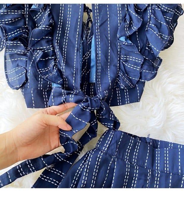 Dawson Breezy Coord Set In Navy Blue - Image 4