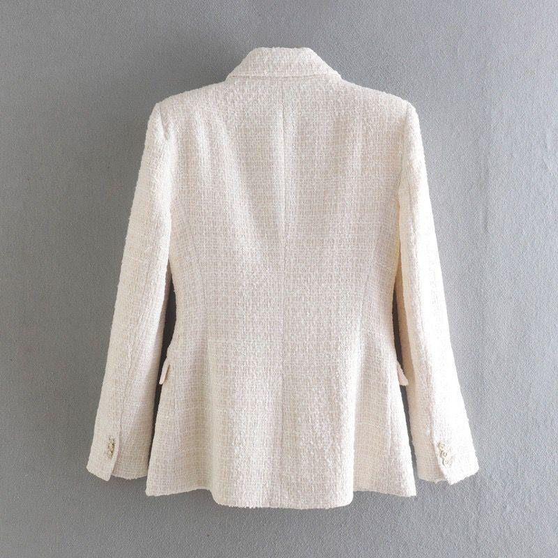 Deborah Statement Tweed Blazer in White - Image 5