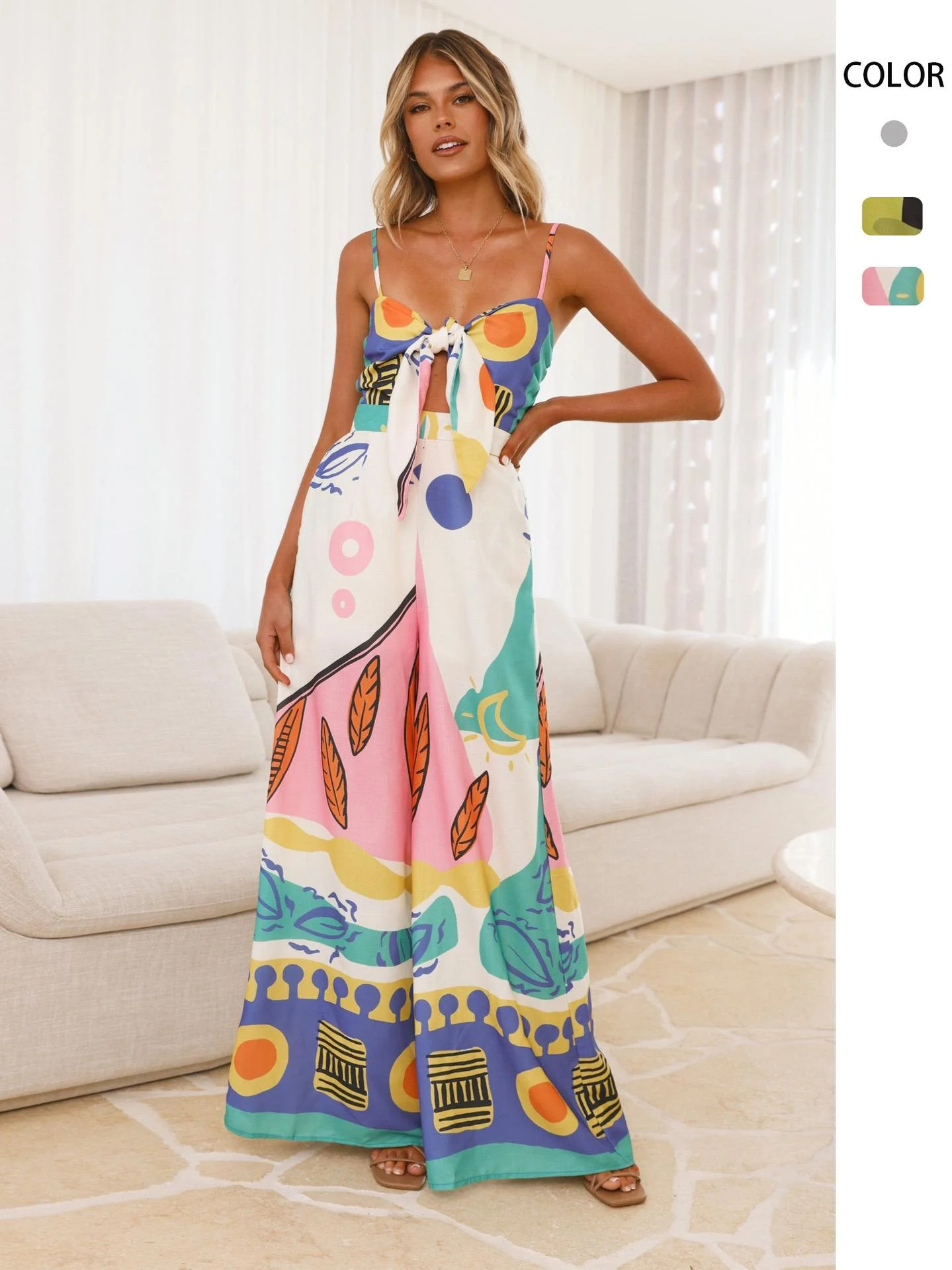 Della Statement Printed Jumpsuit In Multicolor - Image 4