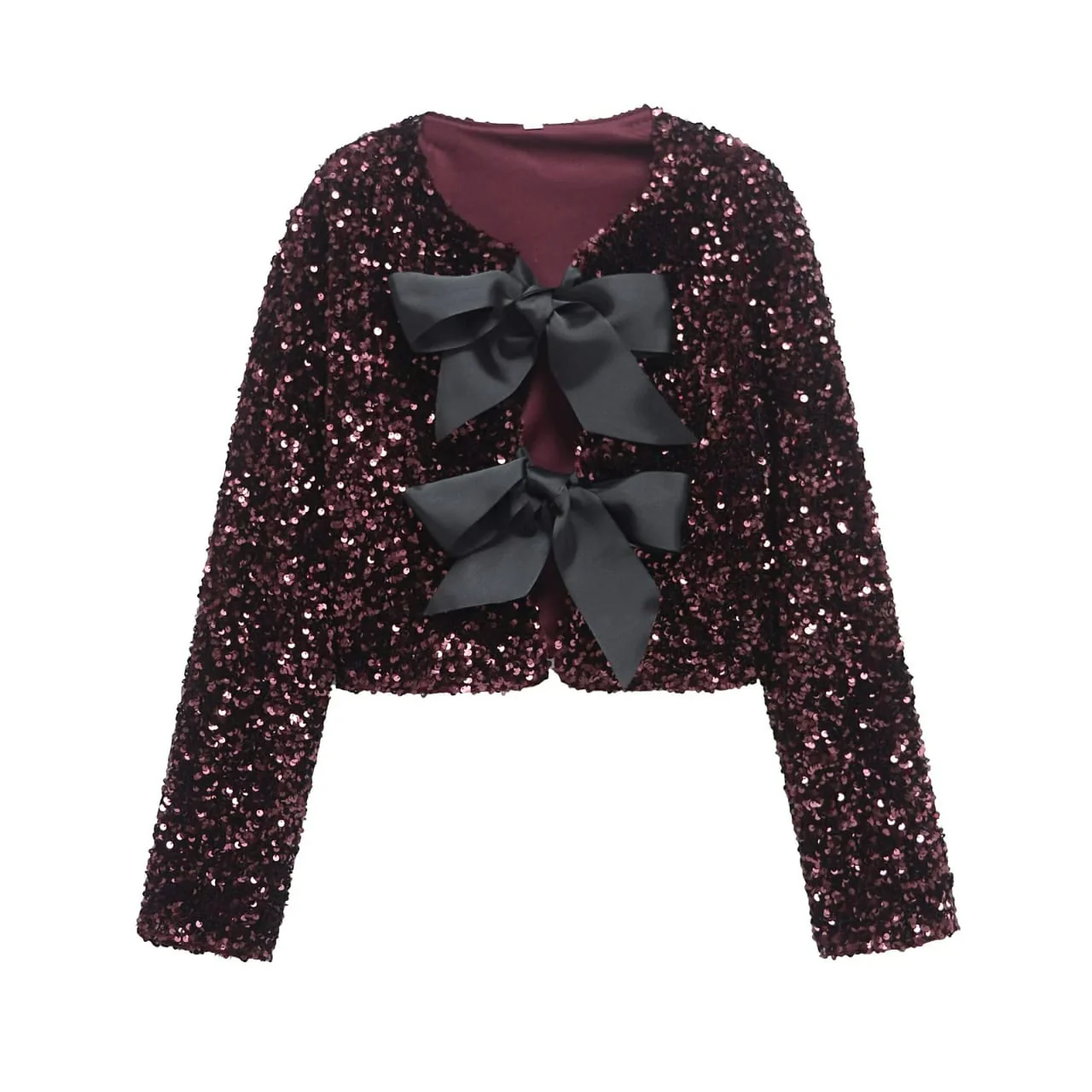 Delphina Party Sequin Bow Top - Image 3