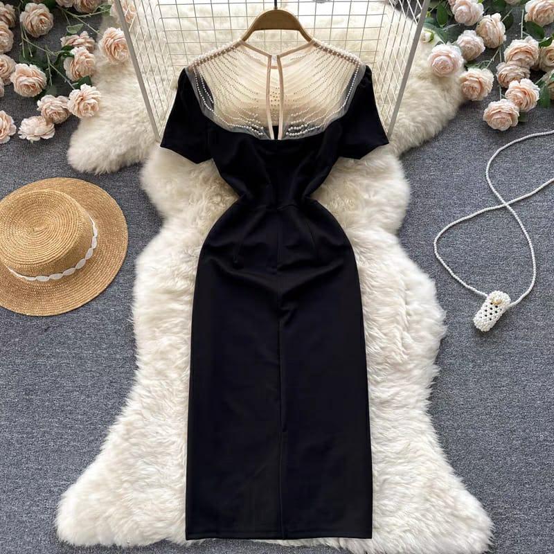 Delsa Statement Dress In Black - Image 3