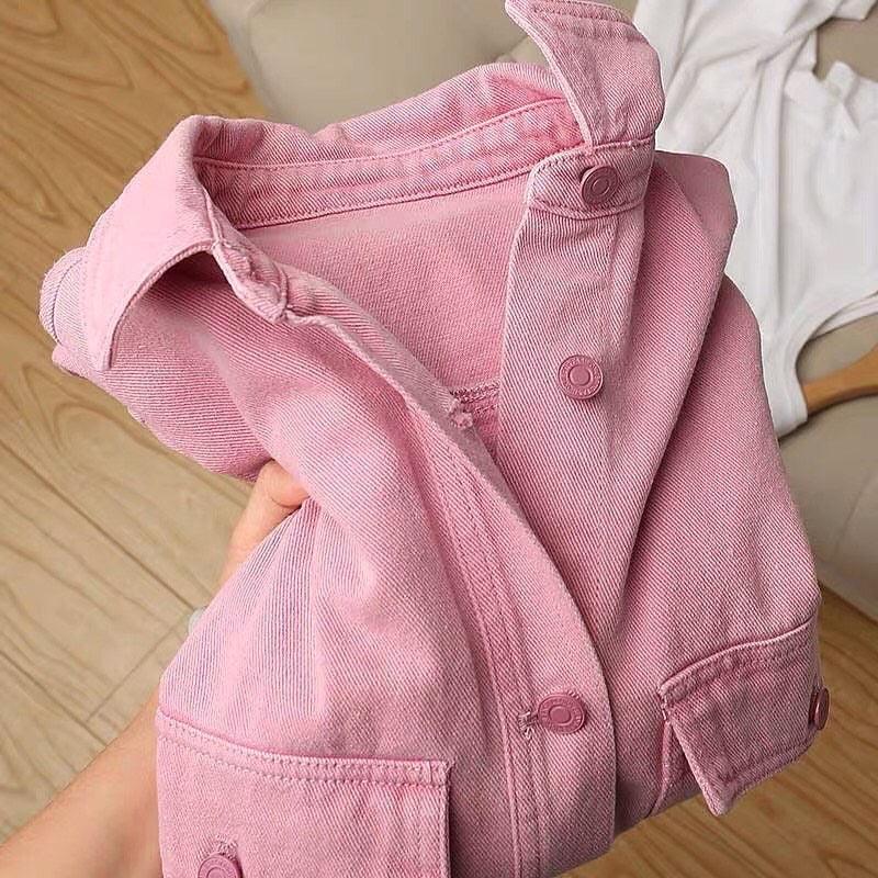 Deral Denim Jacket In Pink - Image 2