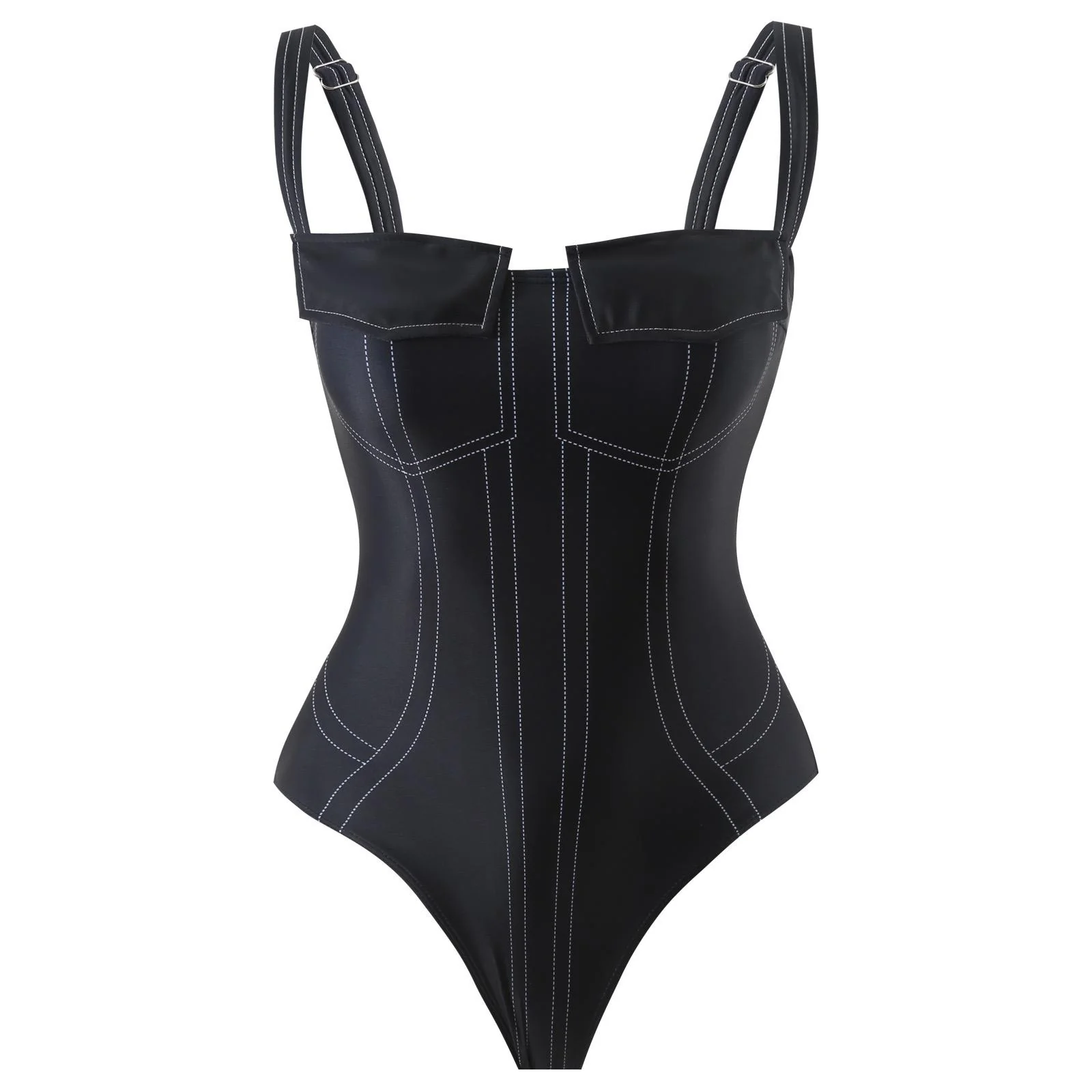 Deris Swimsuit With Pants In Black - Image 4