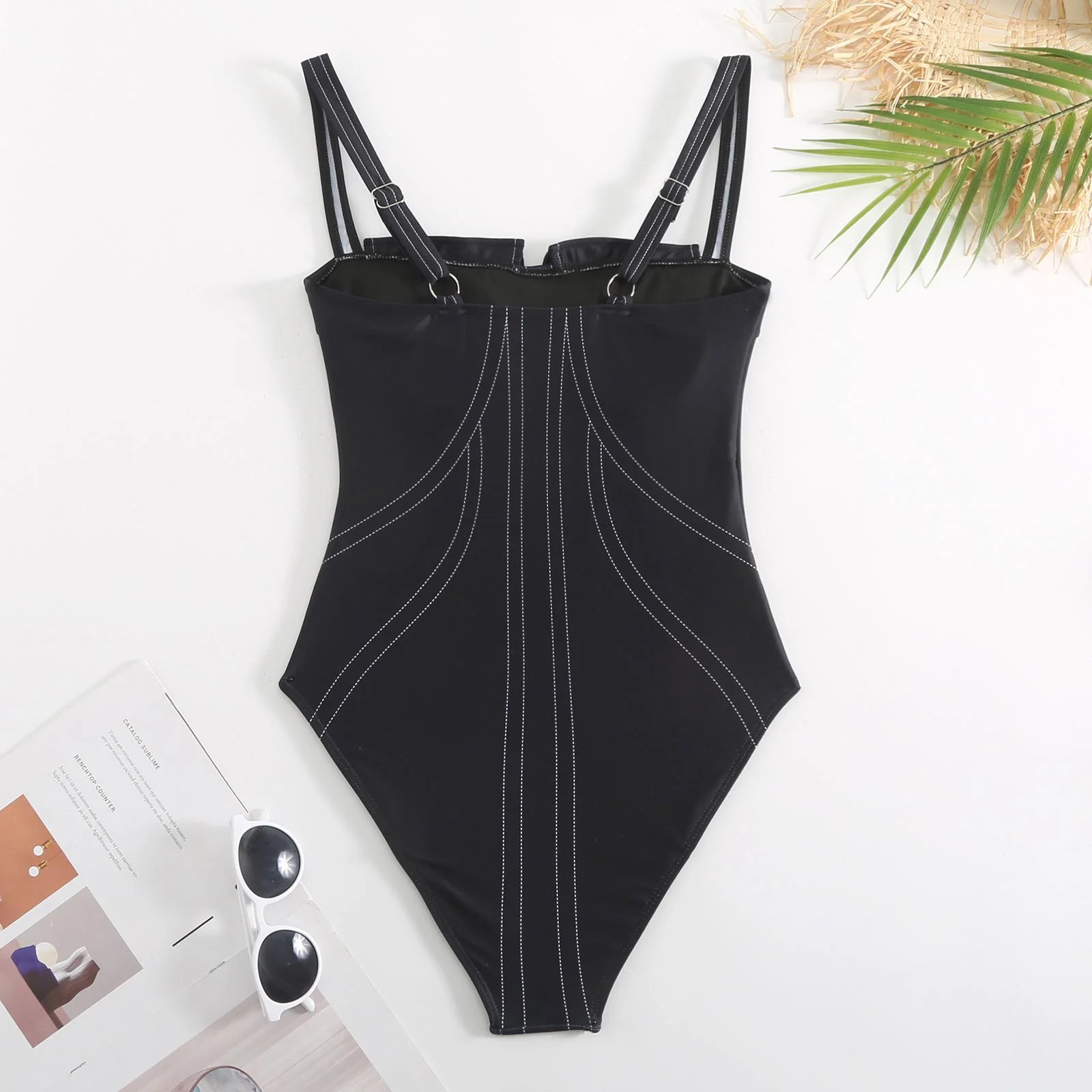 Deris Swimsuit With Pants In Black - Image 9