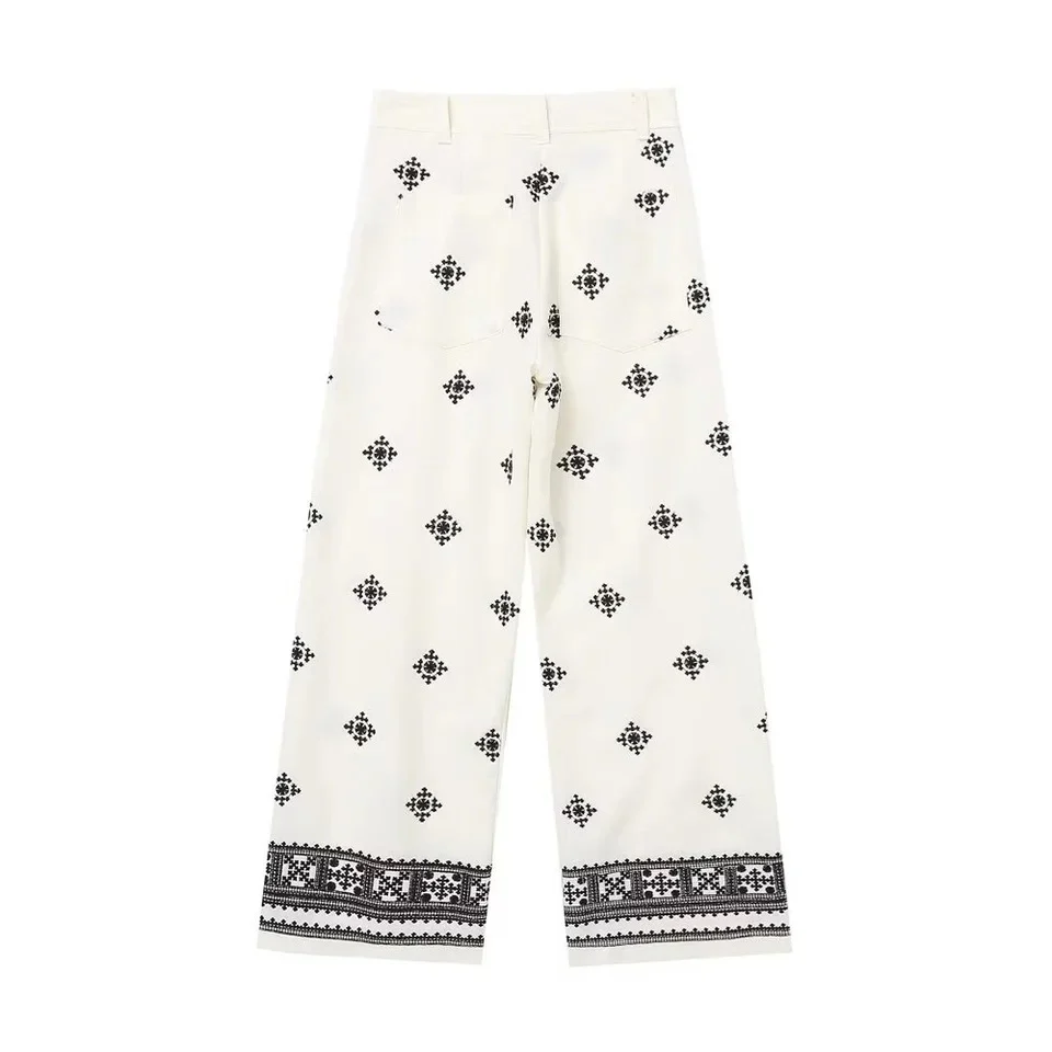 Desko Wide Leg Linen Boho Pants - Image 4