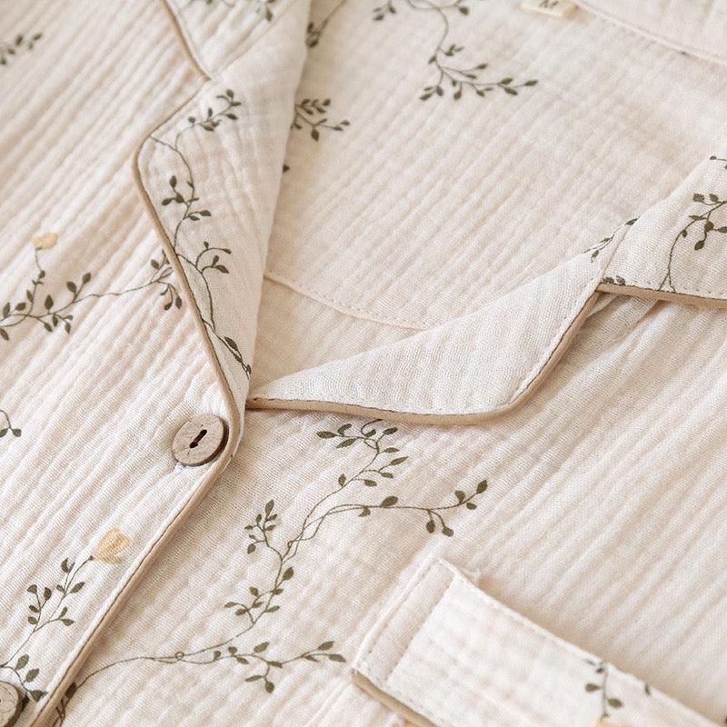 Diaz Floral Cotton Crepe Nightsuits In Off-White - Image 5