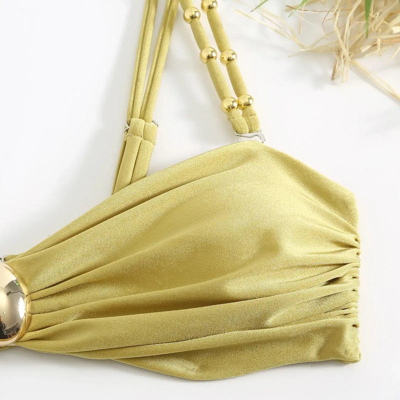 Dorel Luxe Swimsuit With Sarong Skirt In Gold - Image 6