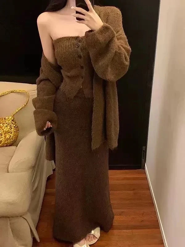 Doris Luxe Winter 3 Pc Coord Set In Brown - Image 2