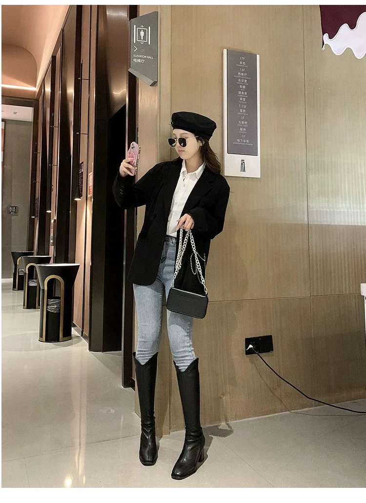 Drobe Premium Leather Boots with Heel - Image 4