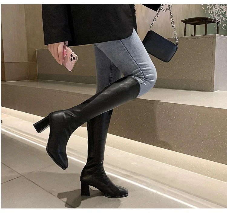 Drobe Premium Leather Boots with Heel - Image 5