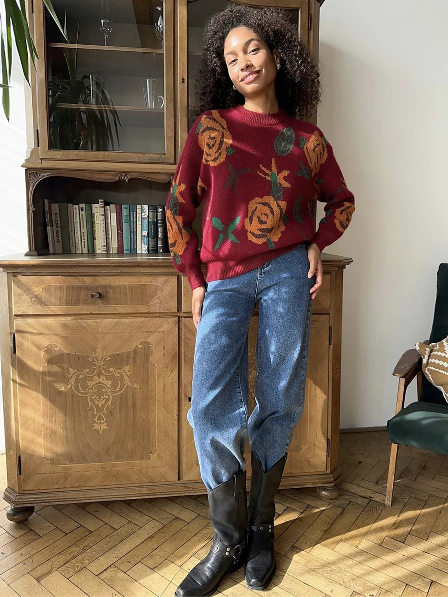Dylan Floral Woolen Sweater - Image 10