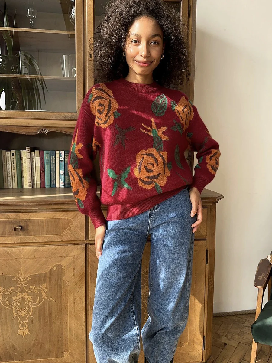 Dylan Floral Woolen Sweater - Image 4